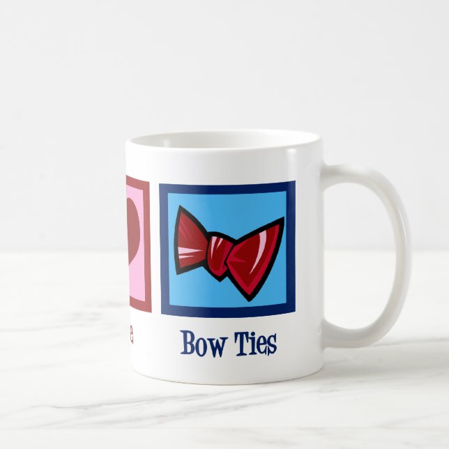 Peace Love Bow Ties Coffee Mug (Right)