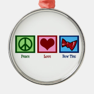 Peace Love Bow Ties Metal Tree Decoration