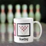 Peace Love Bowling Cute Coffee Mug<br><div class="desc">A peace sign,  a heart,  and bowling pins lined up just waiting to be taken down on this cute bowler gift. Peace Love Bowling mug.</div>