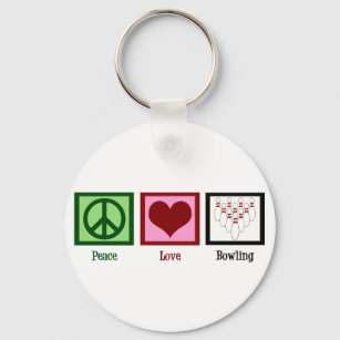 Peace Love Bowling Key Ring