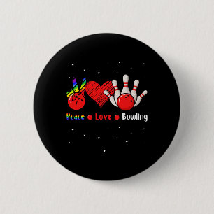 Peace Love Bowling Shirt Cute Women's Bowling Shir 6 Cm Round Badge