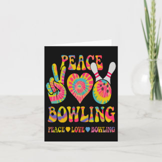 Peace Love Bowling Shirt Tie Dye Bowler Men Women  Card