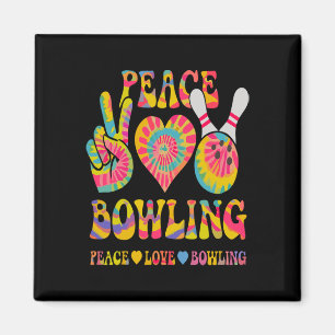 Peace Love Bowling Shirt Tie Dye Bowler Men Women Magnet