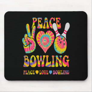 Peace Love Bowling Shirt Tie Dye Bowler Men Women Mouse Pad