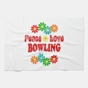 Peace Love Bowling Tea Towel