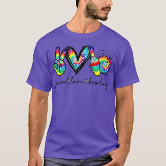 Peace Love Bowling Tie Dye Cute Bowling Lovers  T-Shirt