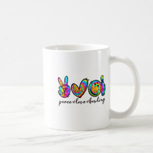 Peace Love Bowling Tie Dye Funny Bowling Lovers  Coffee Mug