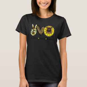 Peace Love Boxer Dog Sunflower T-Shirt