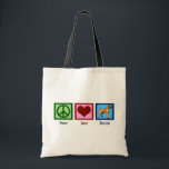 Peace Love Boxers Cute Boxer Dog Tote Bag<br><div class="desc">A peace sign,  heart,  and a cute boxer dog.</div>