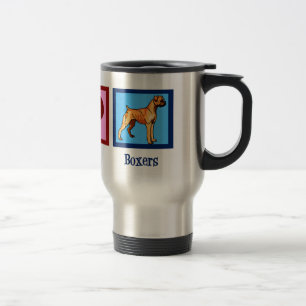 Peace Love Boxers Cute Boxer Dog Travel Mug