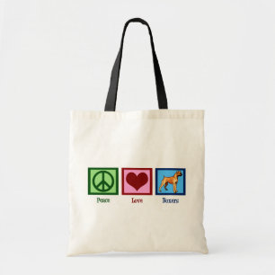 Peace Love Boxers Tote Bag