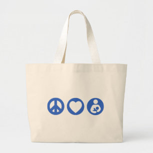 Peace Love Breastfeeding Large Tote Bag