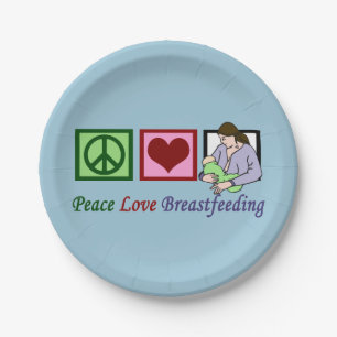 Peace Love Breastfeeding Paper Plate