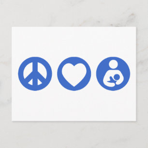 Peace Love Breastfeeding Postcard