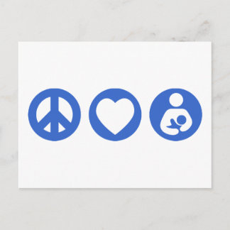 Peace Love Breastfeeding Postcard