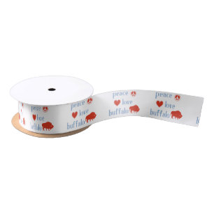 Peace Love Buffalo Satin Ribbon