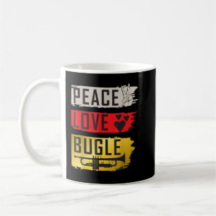 Peace Love Bugle Drumline Music Bugle Music Instru Coffee Mug