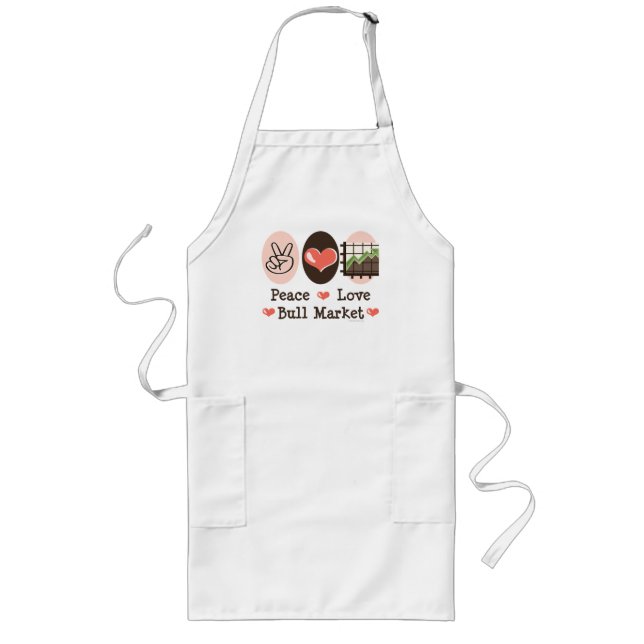 Peace Love Bull Market Apron (Front)