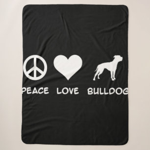 Peace Love Bulldog English Bulldog Lover Gift Sherpa Blanket
