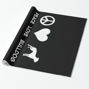 Peace Love Bulldog English Bulldog Lover Gift Wrapping Paper