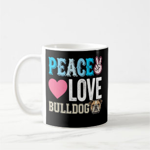Peace Love Bulldog Vector Coffee Mug