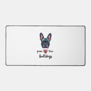 Peace Love Bulldogs Vintage Galaxy French Bulldog  Desk Mat