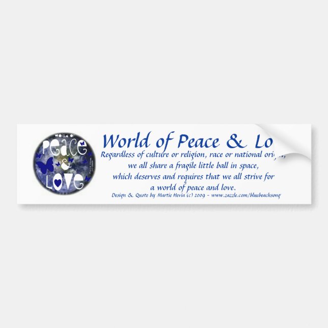 Peace & Love - Bumper Sticker (Front)