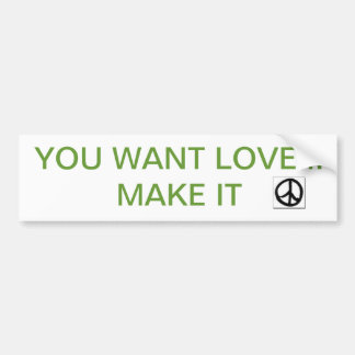 PEACE LOVE BUMPER STICKER