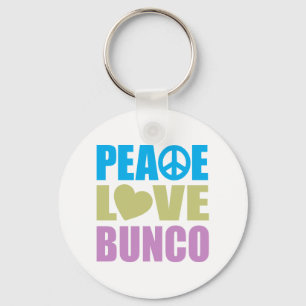 Peace Love Bunco Key Ring
