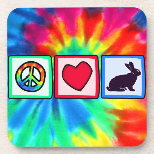 Peace, Love, Bunnies Coaster