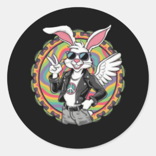 Peace & Love Bunny Sticker