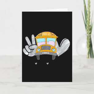 Peace Love Bus Driver Funny School Bus Driver Kids Card