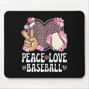 Peace Love Bysebyll Lover Leopard Print Girls Cute Mouse Pad
