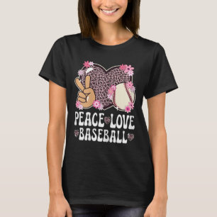 Peace Love Bysebyll Lover Leopard Print Girls Cute T-Shirt