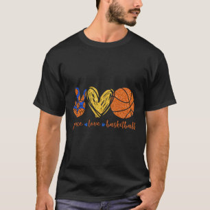 Peace Love Bysketbyll Cute Bysketbyll Lovers Gifts T-Shirt