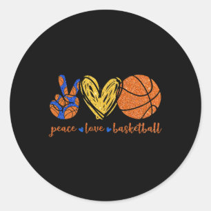 Peace Love Bysketbyll Fun Bysketbyll Lovers Gifts  Classic Round Sticker