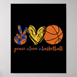Peace Love Bysketbyll Fun Bysketbyll Lovers Gifts Poster