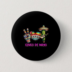 Peace love cactus cinco de mayo  6 cm round badge