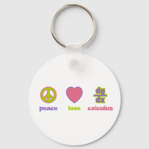 Peace, Love & Calculus Keychain