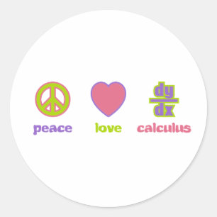 Peace, Love & Calculus Stickers