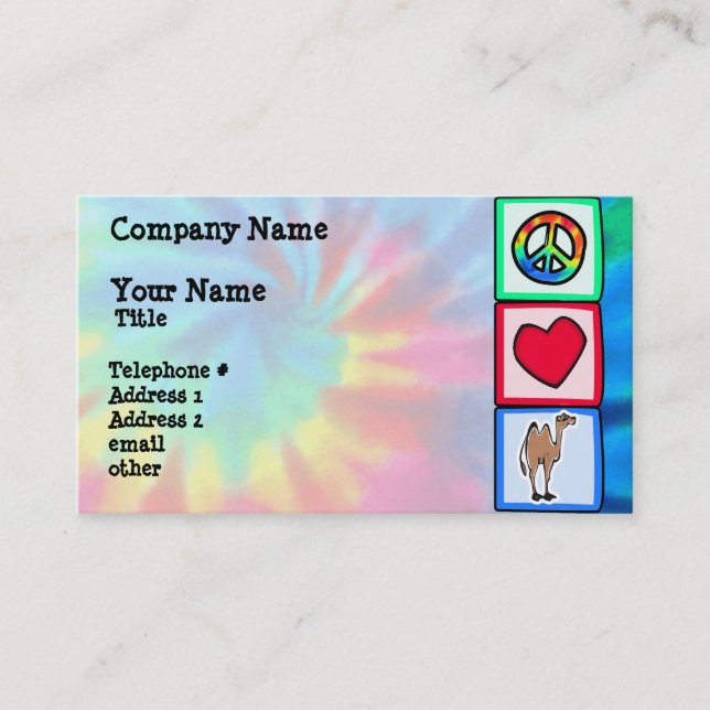 Peace, Love, Camels Business Card (Front)