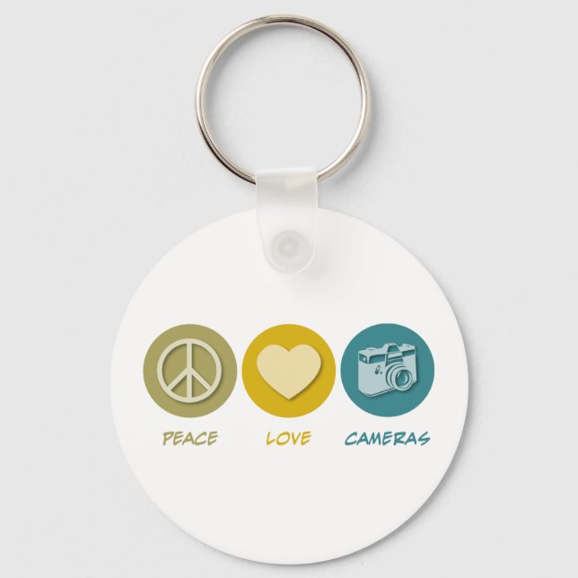 Peace Love Cameras Key Ring (Front)