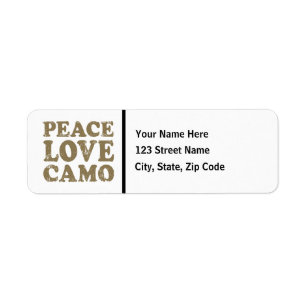 Peace Love Camo Return Address Label