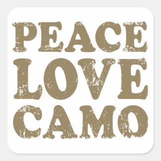 Peace Love Camo Square Sticker