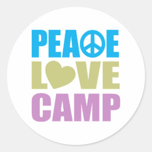 Peace Love Camp Classic Round Sticker