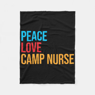 Peace Love Camp Nurse Fleece Blanket