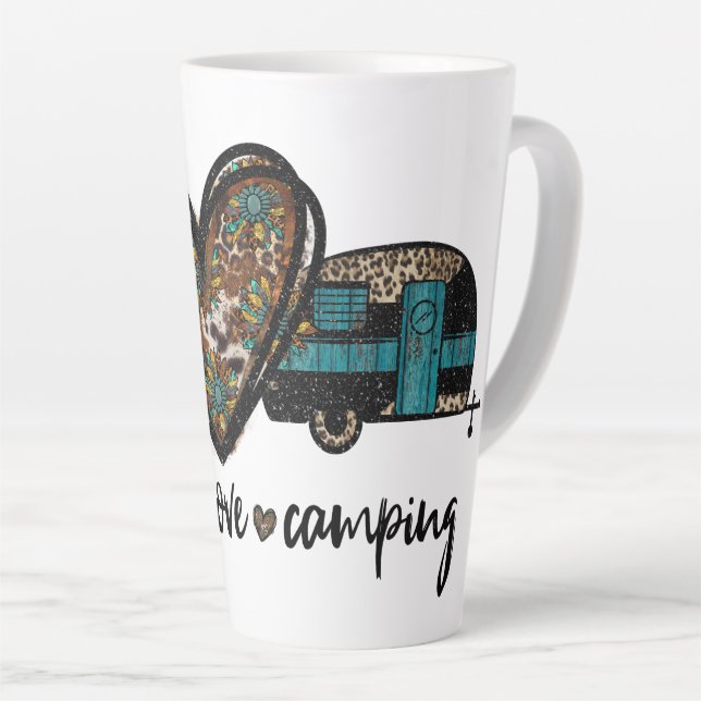 Peace Love Camping Latte Mug (Right Angle)