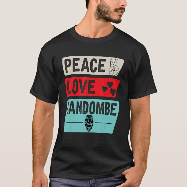 Peace Love Candombe   Candombe Drums Candombe Play T-Shirt (Front)