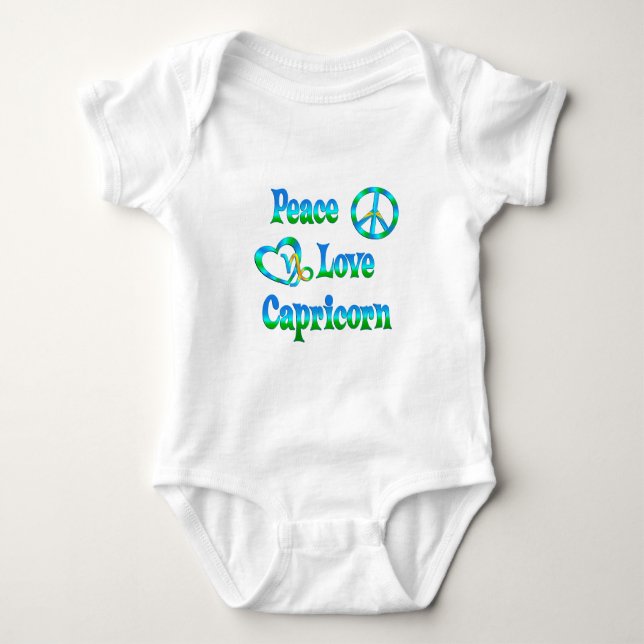 Peace Love Capricorn Baby Bodysuit (Front)