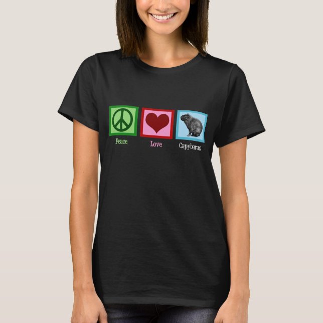 Peace Love Capybaras T-Shirt (Front)